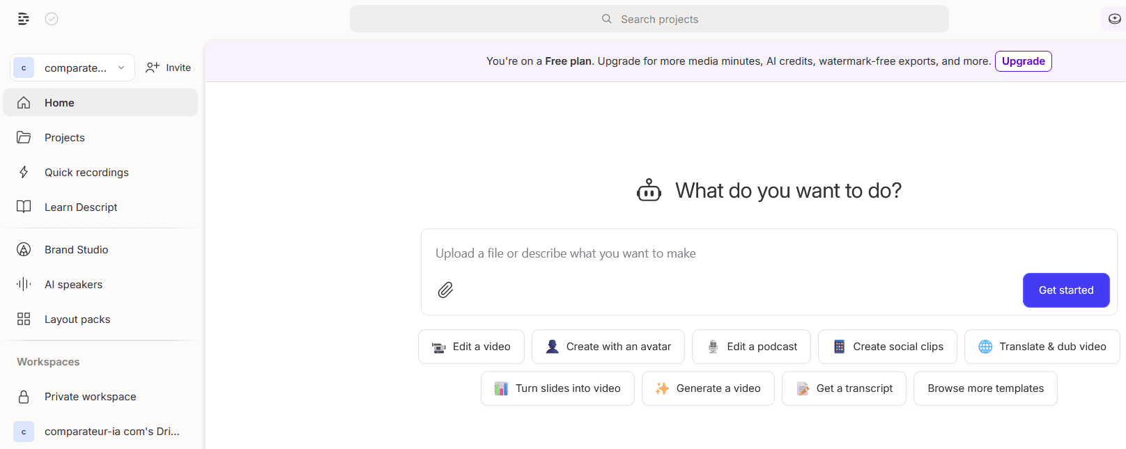 Descript — aperçu