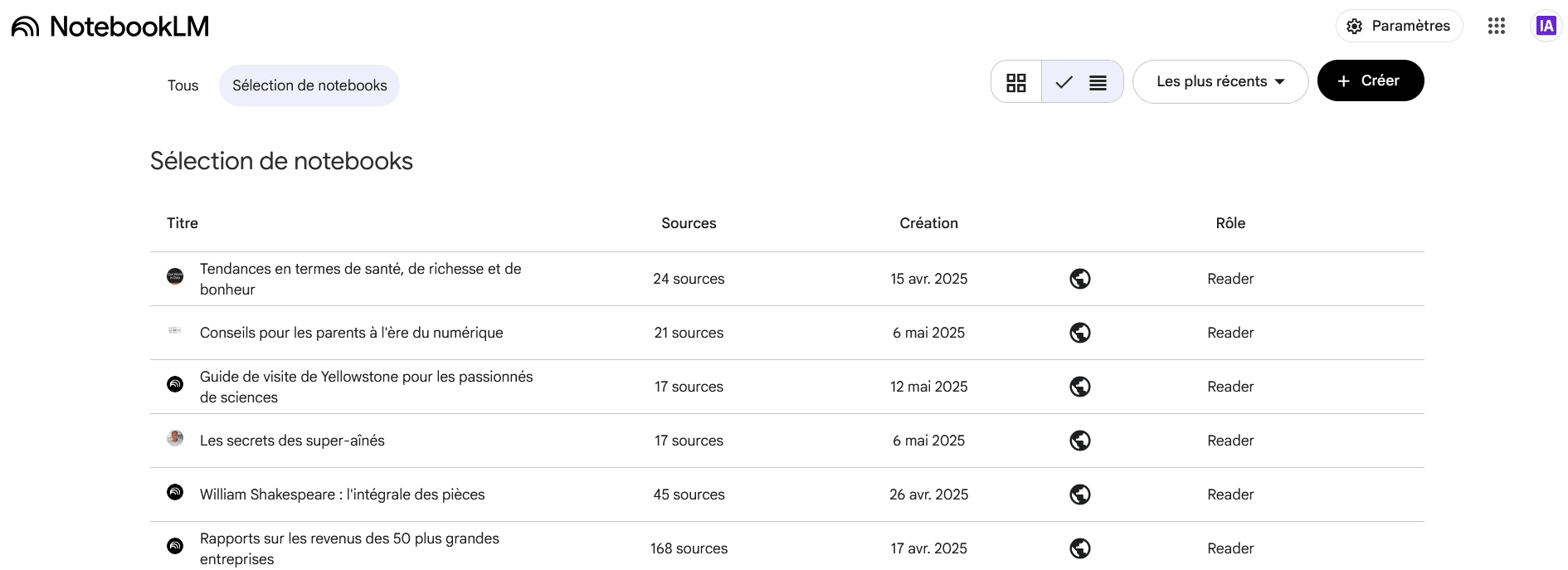 NotebookLM — aperçu