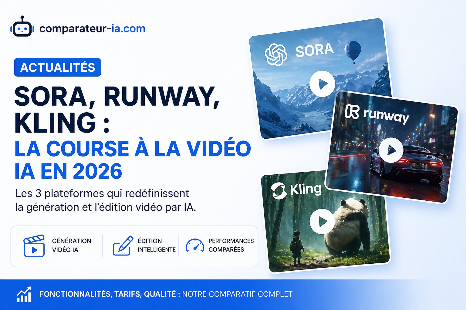 Sora vs Runway vs Kling : le grand match de la vidéo IA en 2026