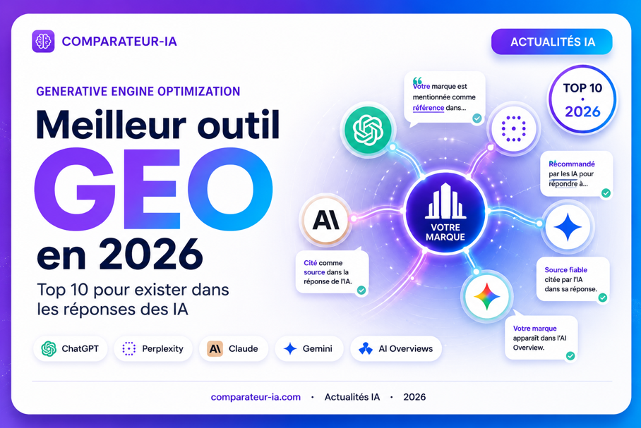 Meilleur outil GEO en 2026 : top 10 pour exister dans les réponses des IA