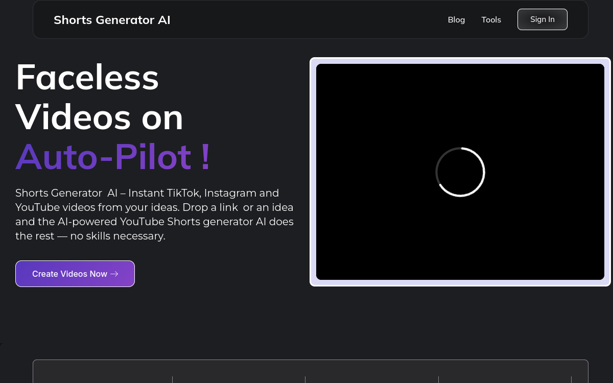 Capture d'écran de Shorts Generator AI