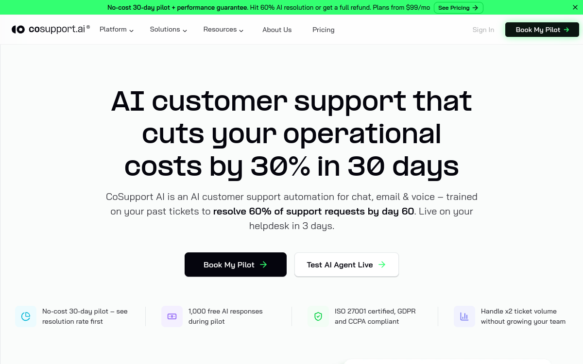 Capture d'écran de CoSupport AI