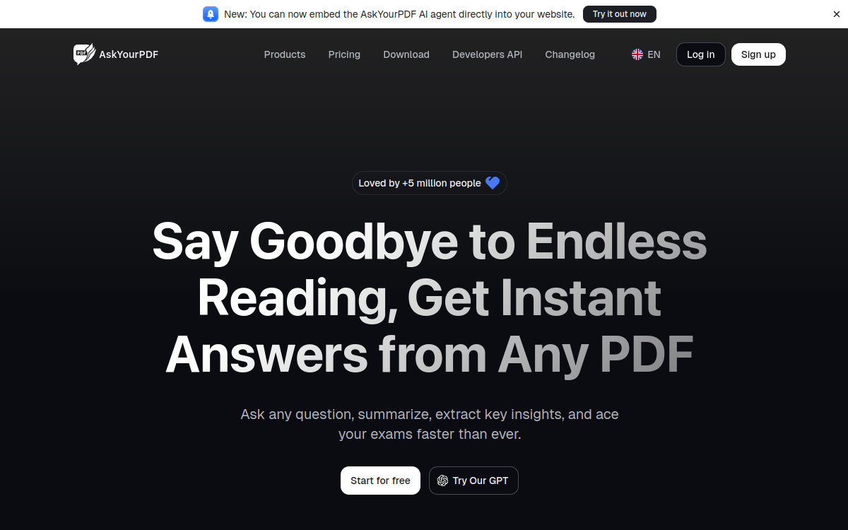 Capture d'écran de AskYourPDF