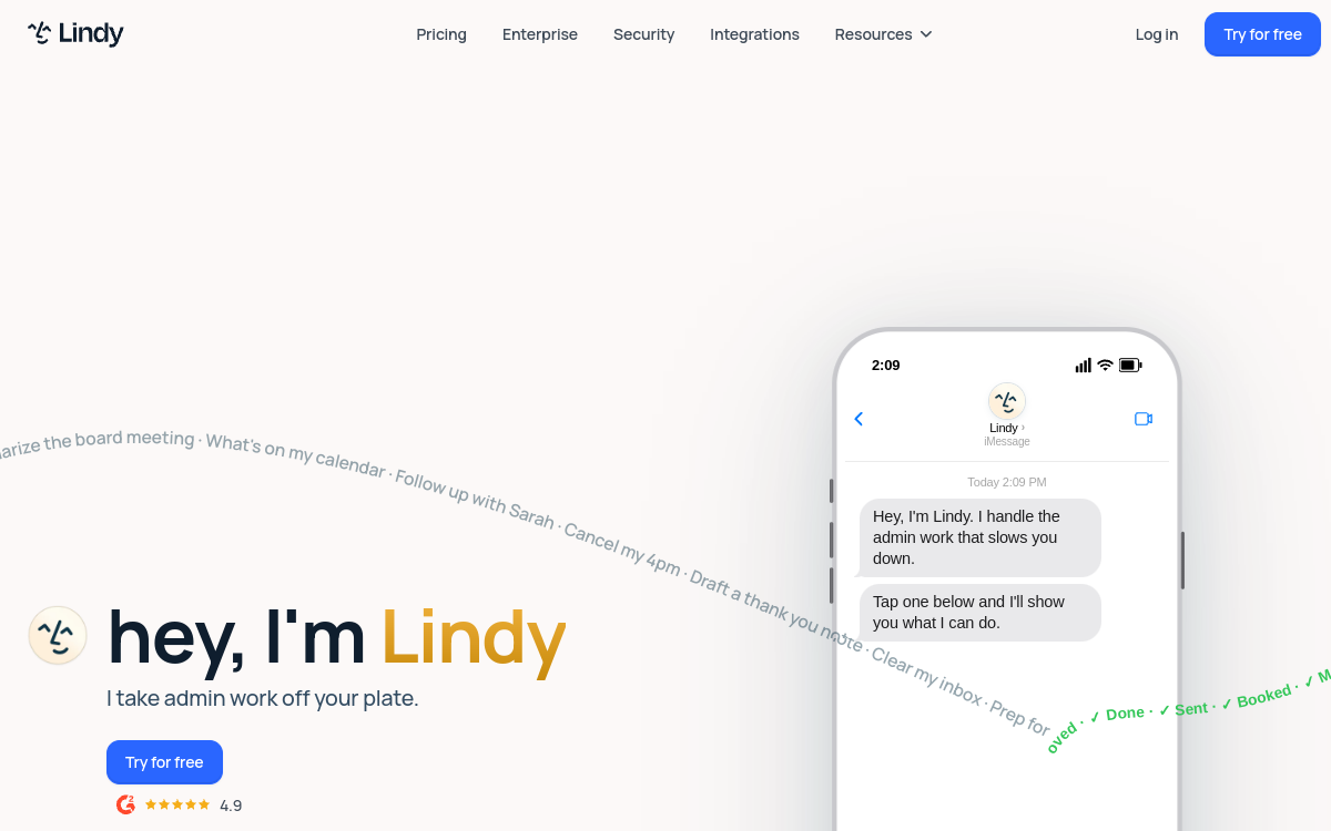 Capture d'écran de Lindy AI