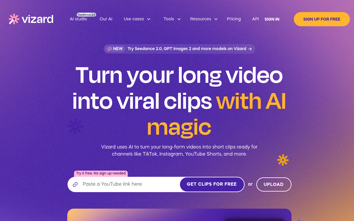 Capture d'écran de Vizard AI