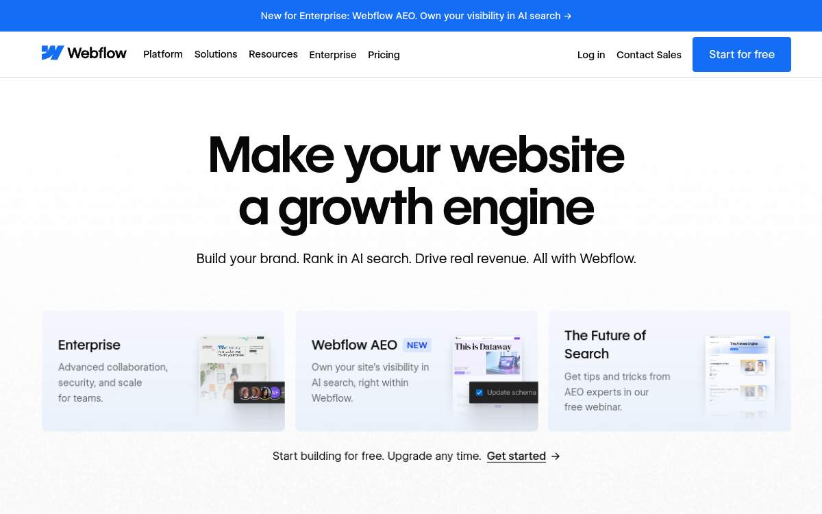 Capture d'écran de Webflow