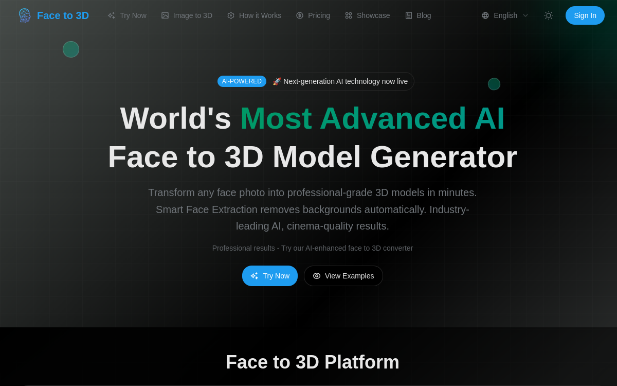 Capture d'écran de Face to 3D