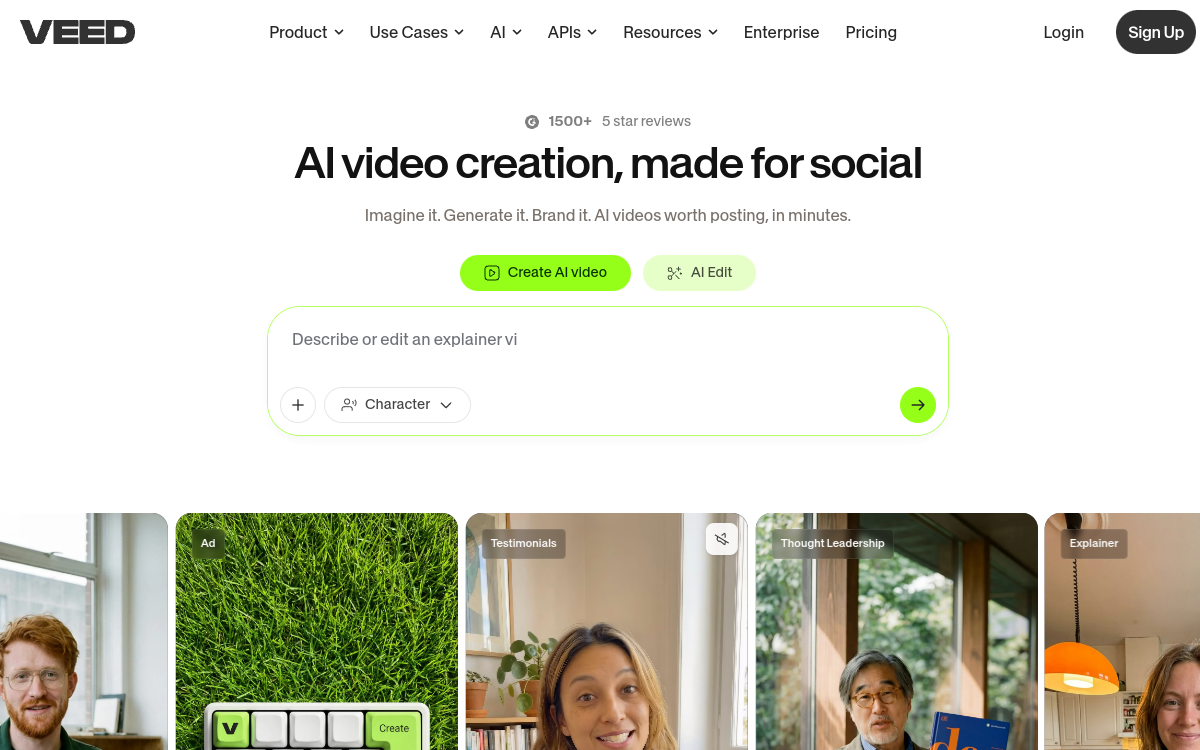 Capture d'écran de Veed.io