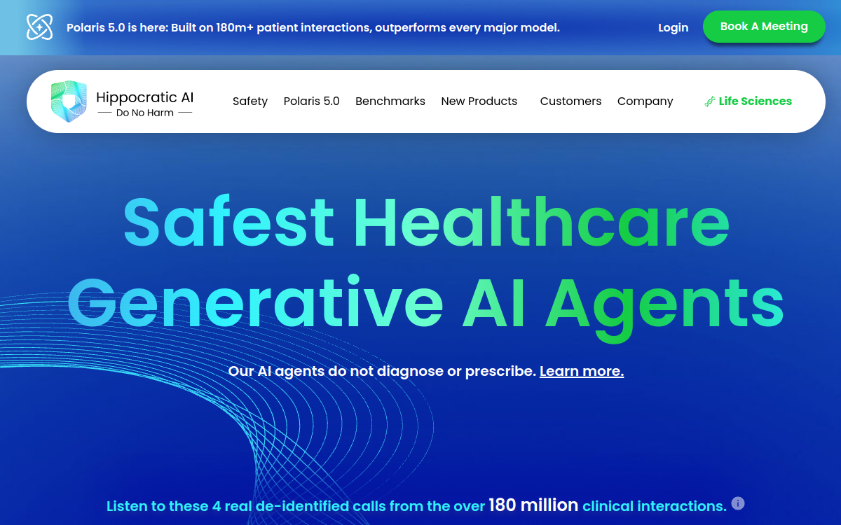 Capture d'écran de Hippocratic AI
