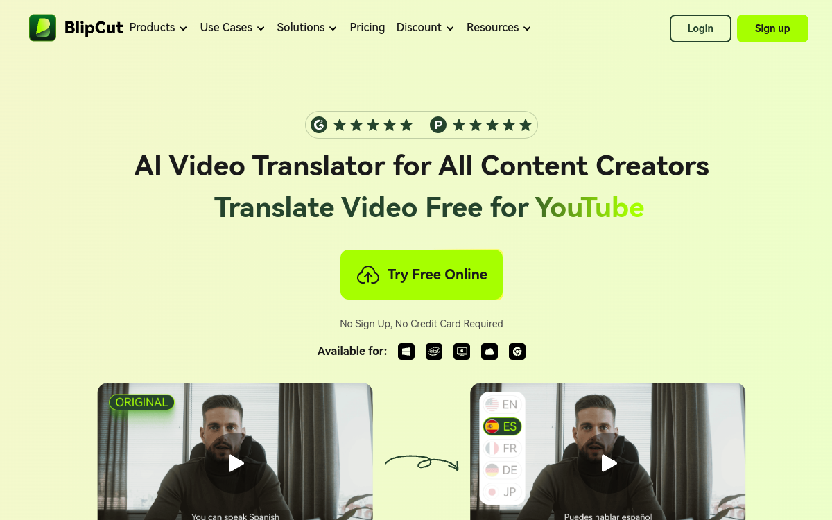 Capture d'écran de BlipCut Video Translator