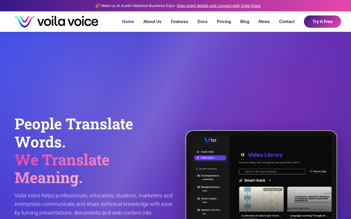 Capture d'écran de Voila Voice