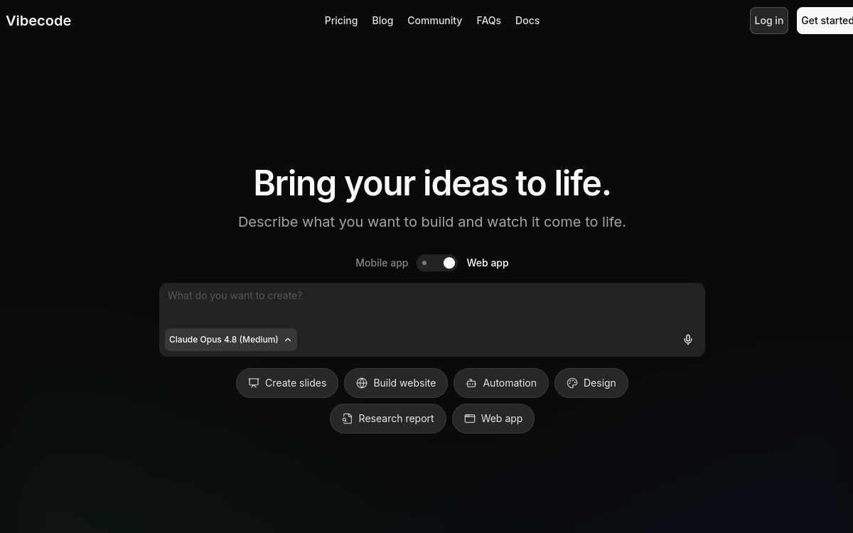 Capture d'écran de Vibecode