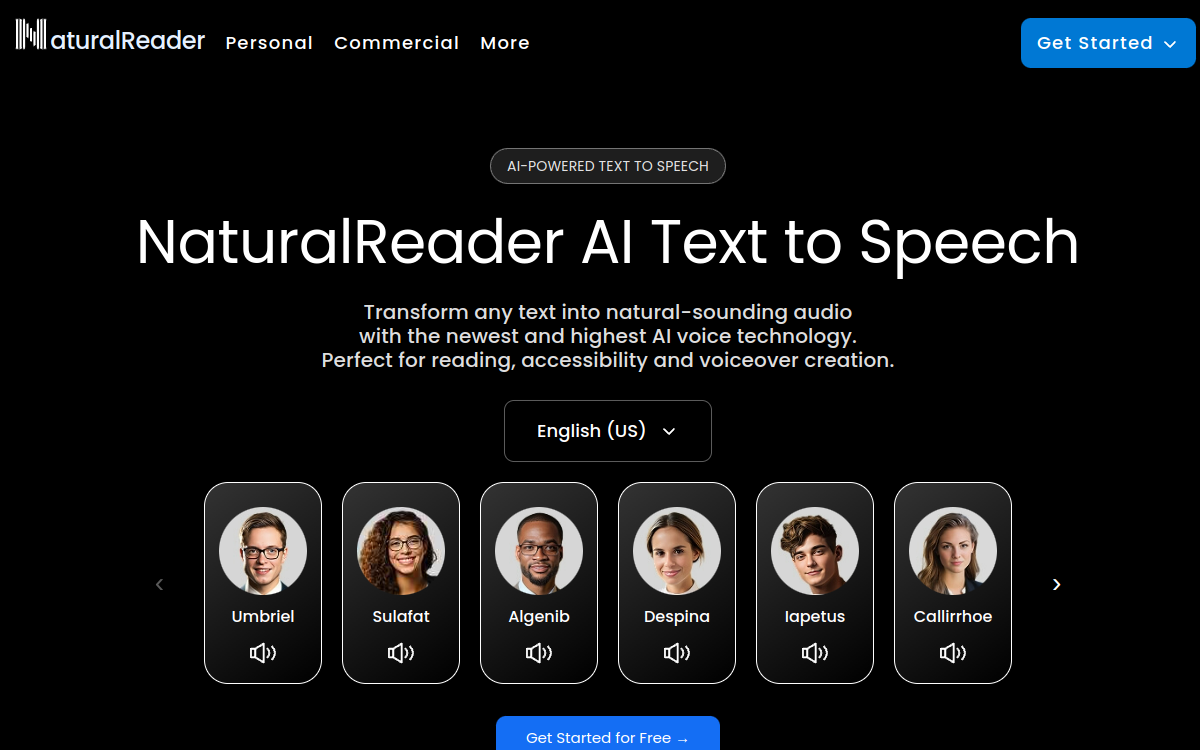 Capture d'écran de NaturalReaders