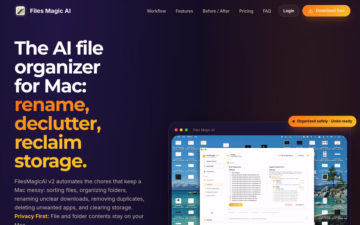 Capture d'écran de Files Magic AI