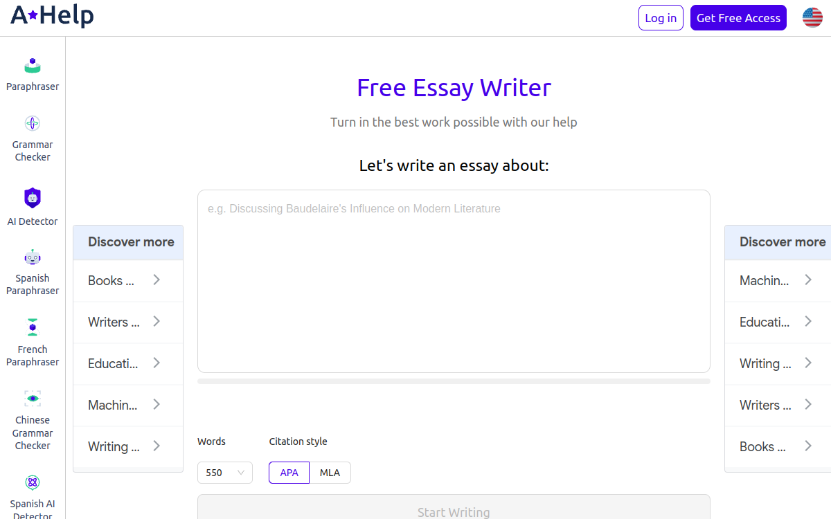 Capture d'écran de AHelp Essay Writer
