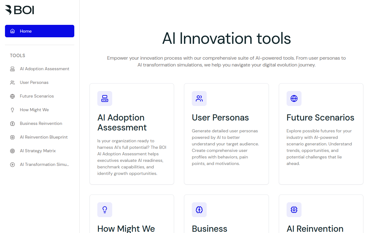 Capture d'écran de Board of Innovation AI Hub
