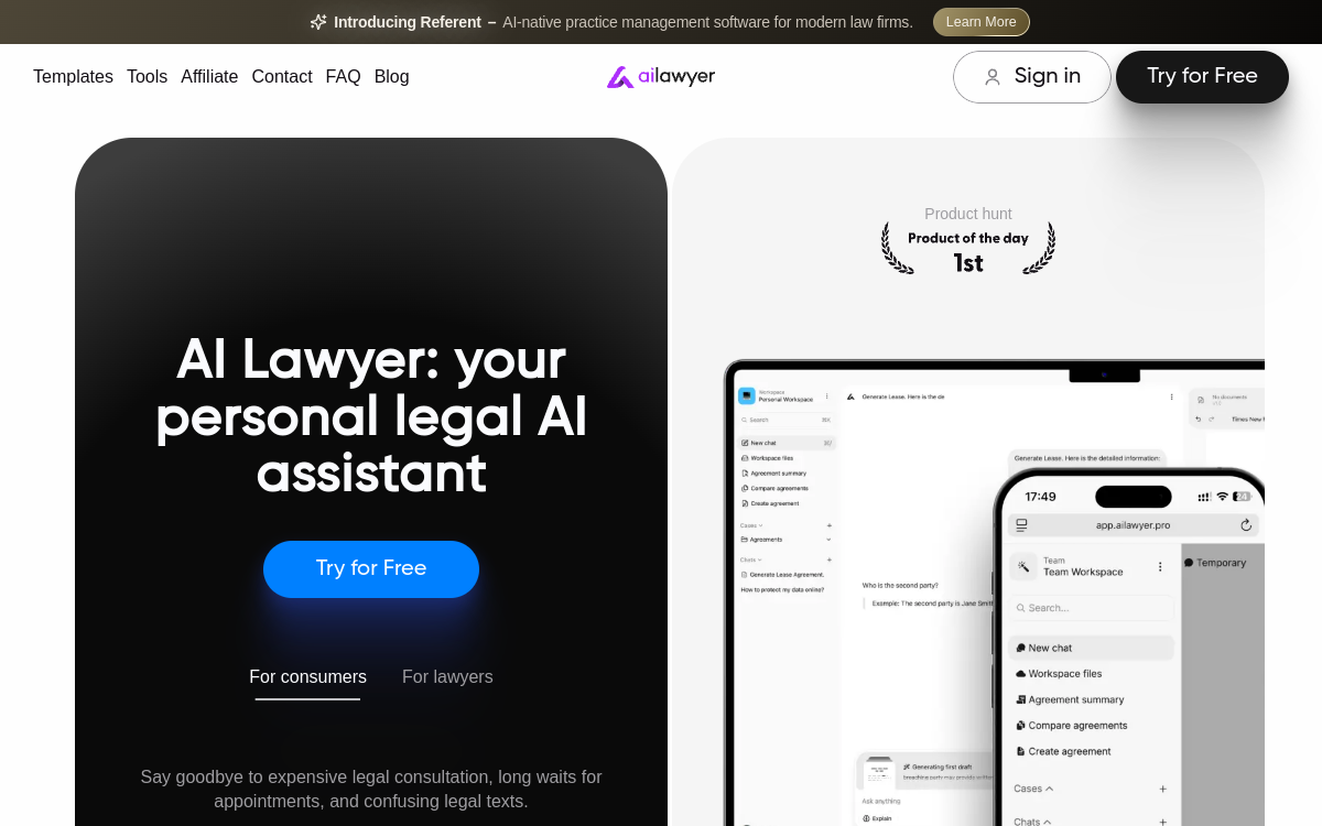 Capture d'écran de AI Lawyer