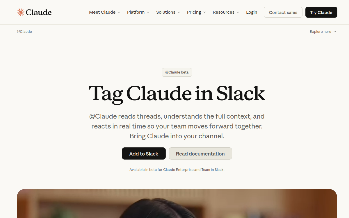 Capture d'écran de Claude in Slack