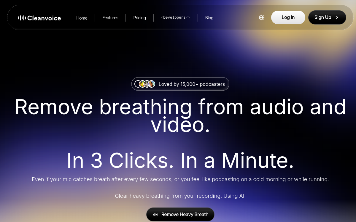 Capture d'écran de Cleanvoice Breath Remover