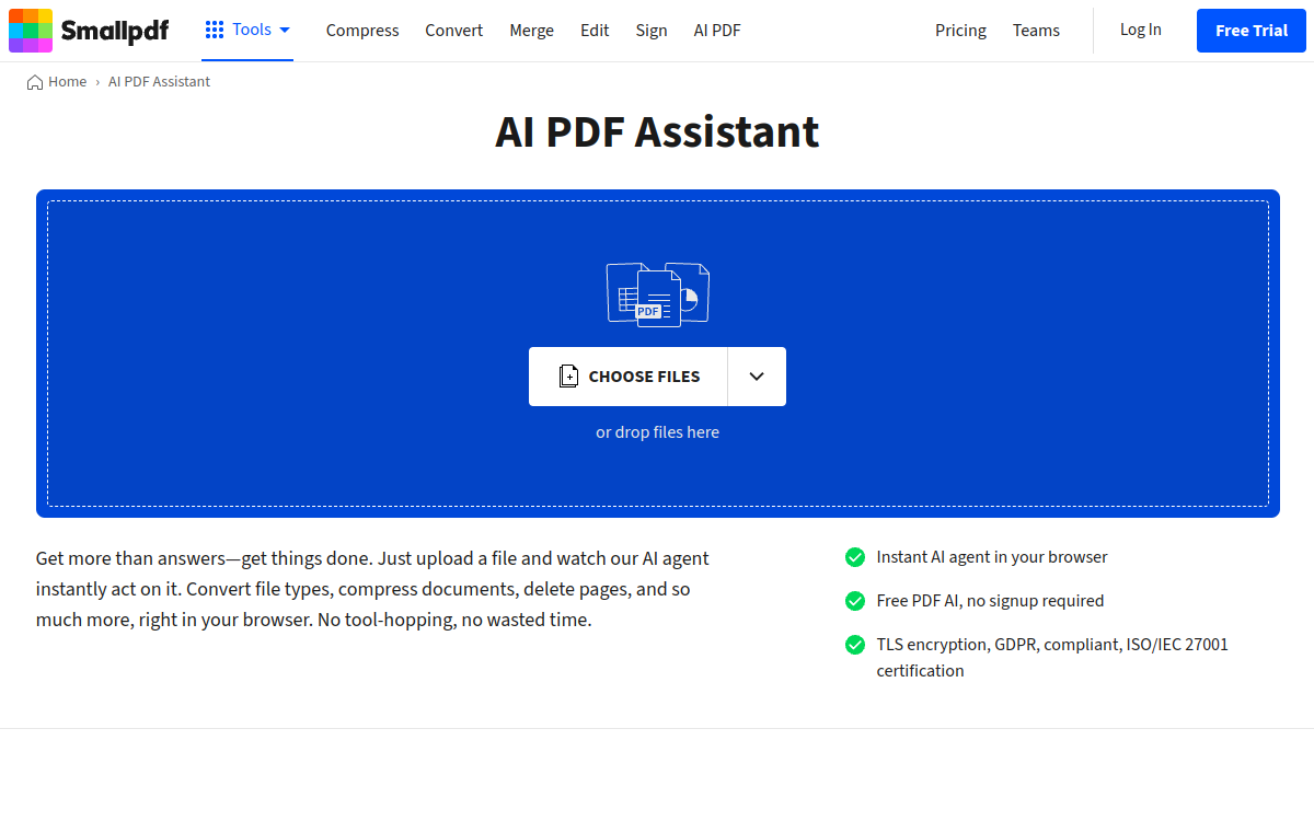 Capture d'écran de Smallpdf AI