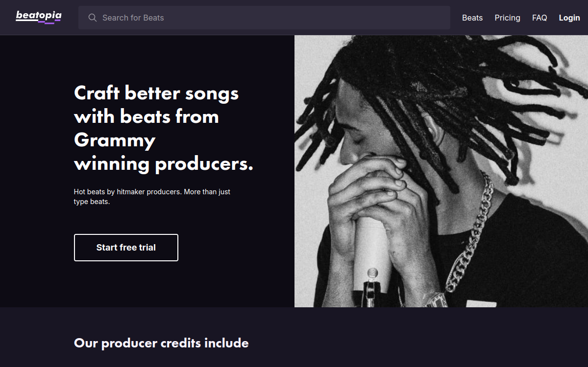 Capture d'écran de Beatopia AI Lyrics Generator