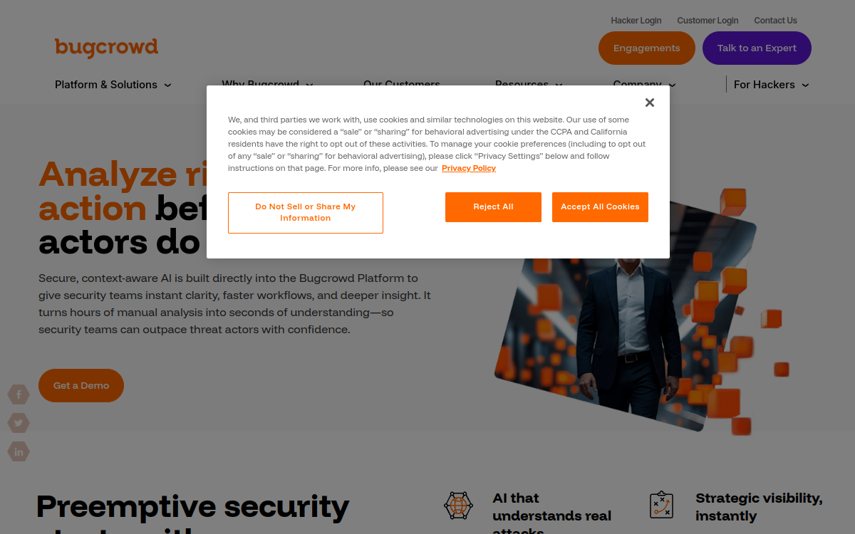 Capture d'écran de Bugcrowd AI