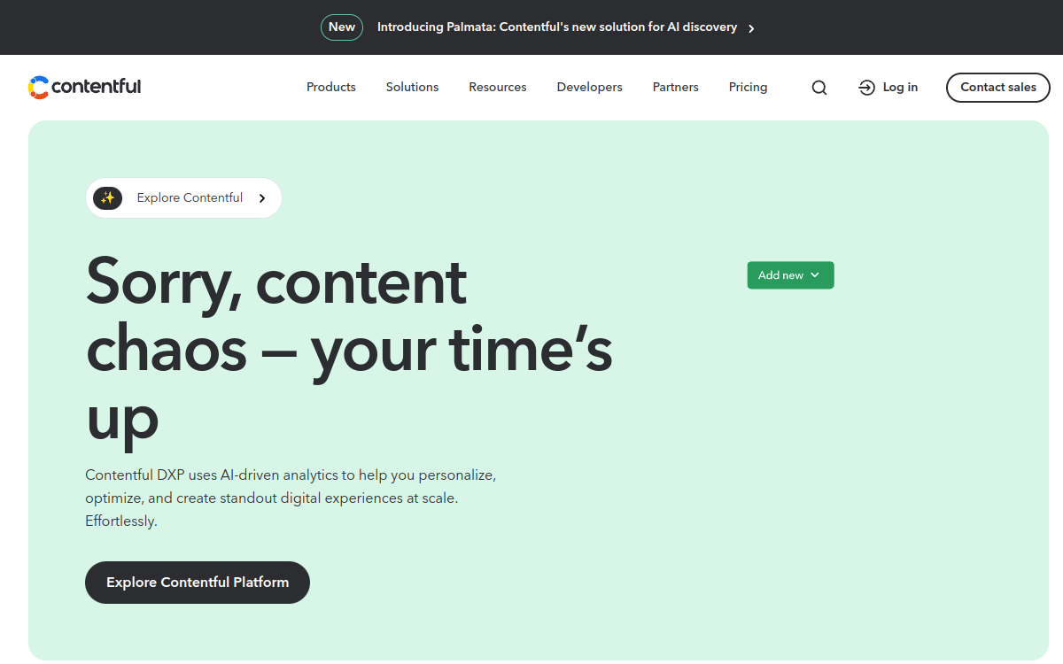Capture d'écran de Contentful AI