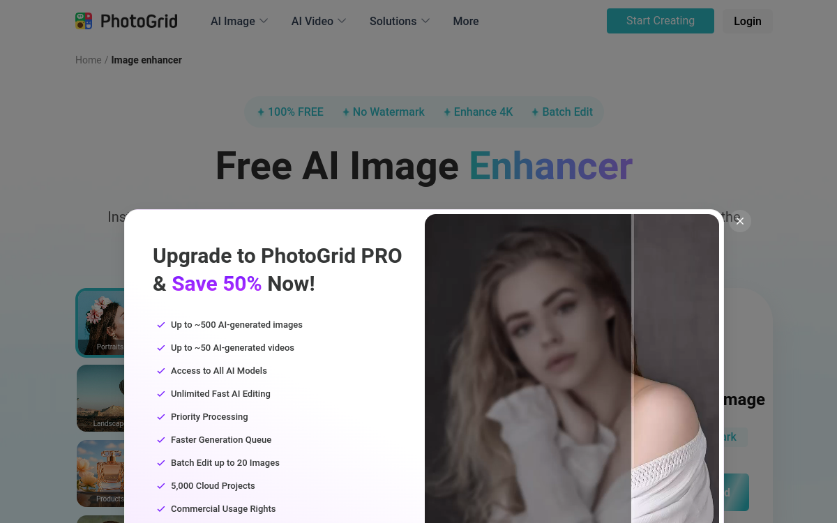 Capture d'écran de PhotoGrid AI Image Enhancer