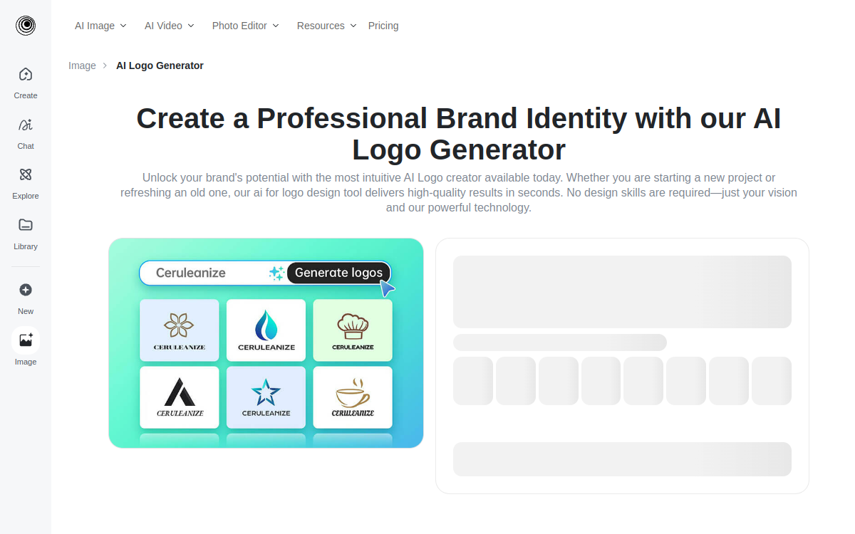 Capture d'écran de insMind AI Logo Generator