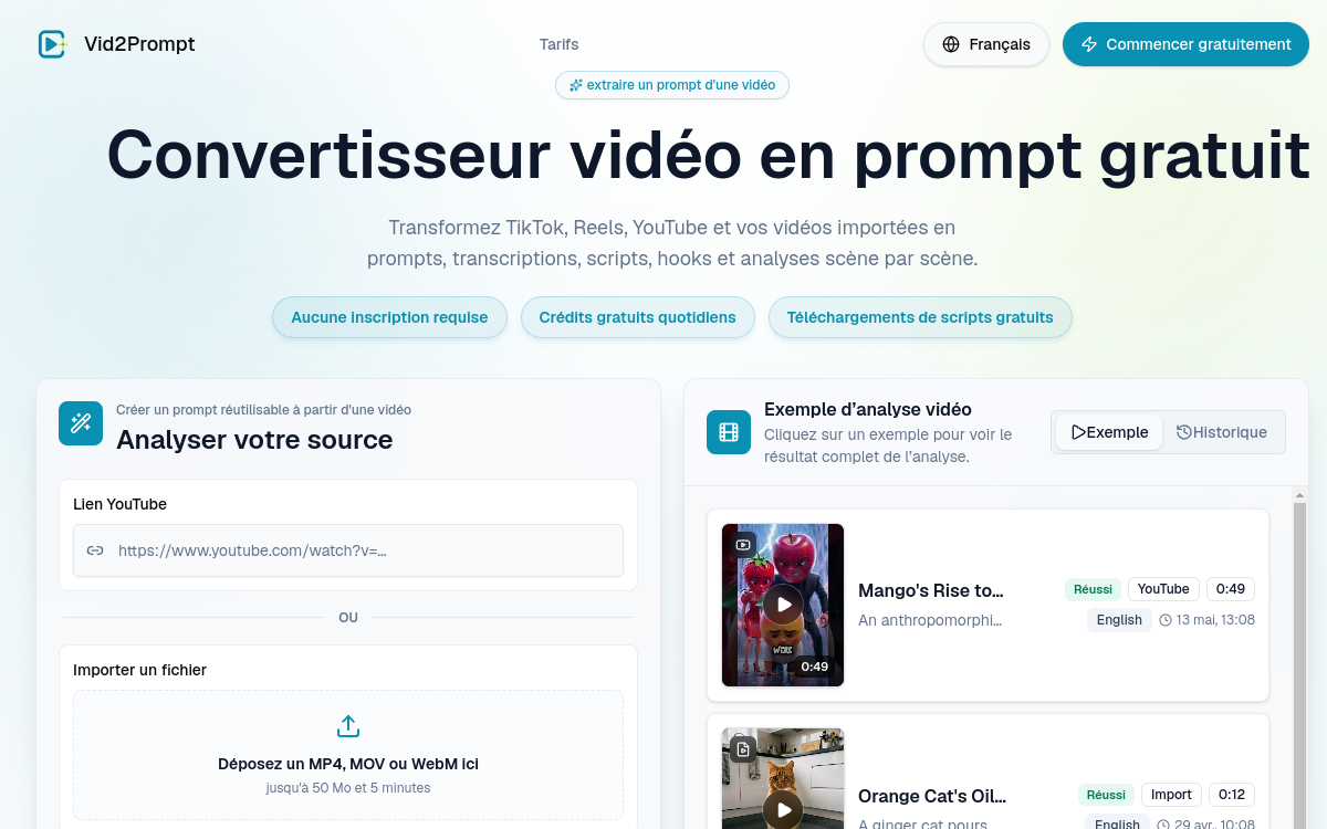 Capture d'écran de Vid2Prompt