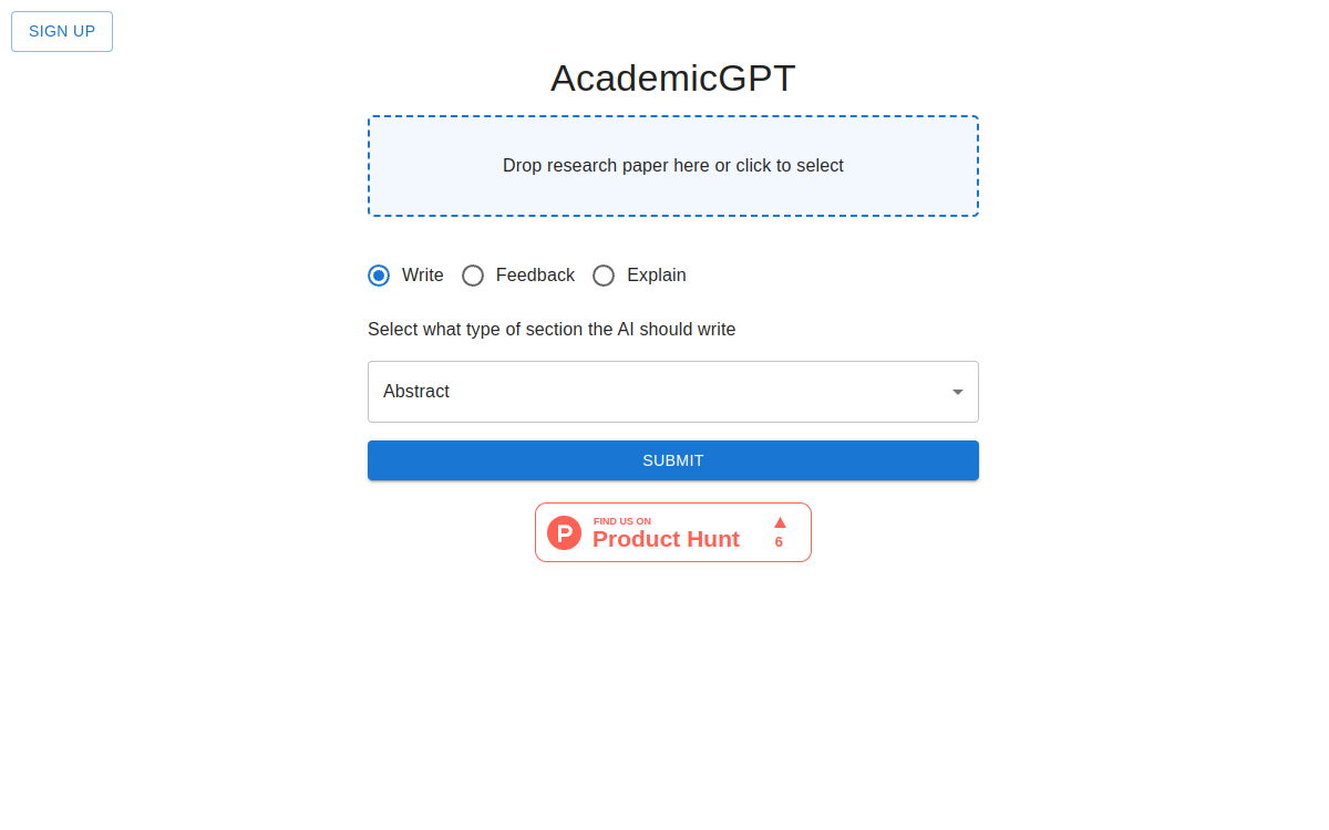 Capture d'écran de AcademicGPT
