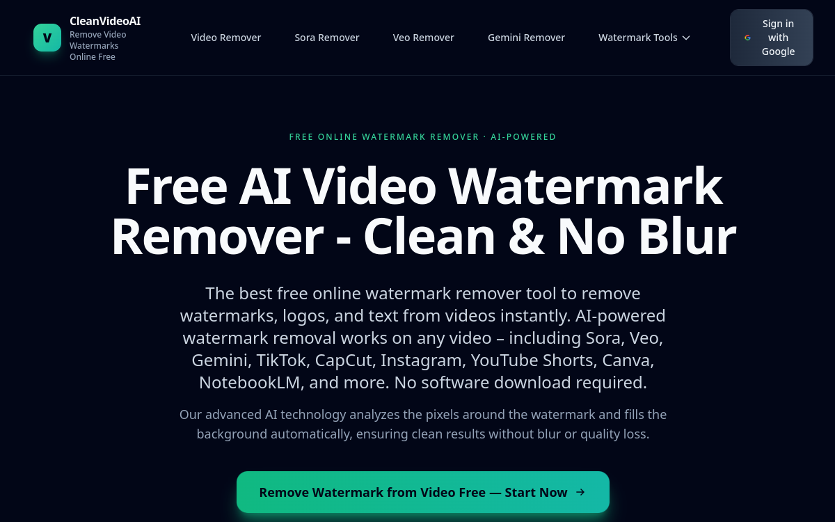 Capture d'écran de CleanVideoAI