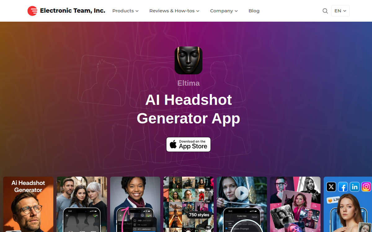 Capture d'écran de Eltima AI Headshot Generator