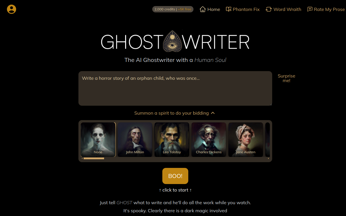 Capture d'écran de GhosttheWriter