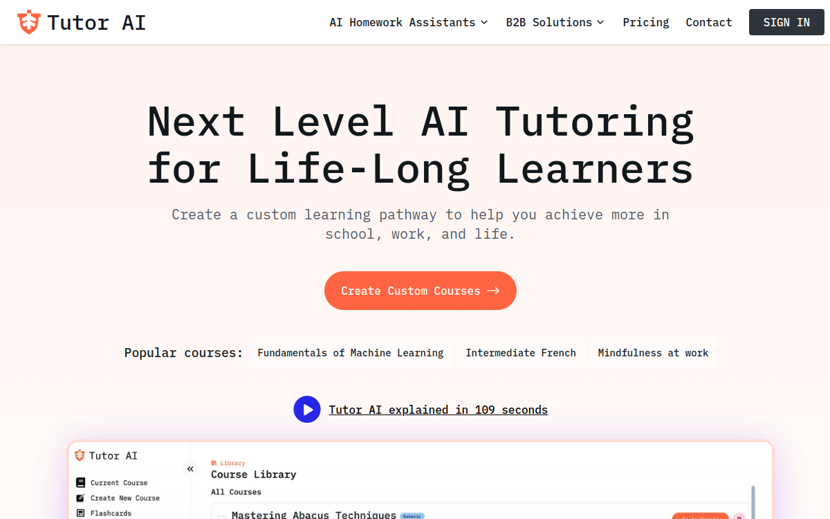 Capture d'écran de Tutor AI