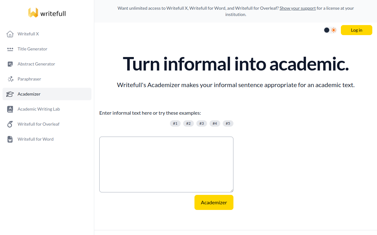 Capture d'écran de Writefull Academizer