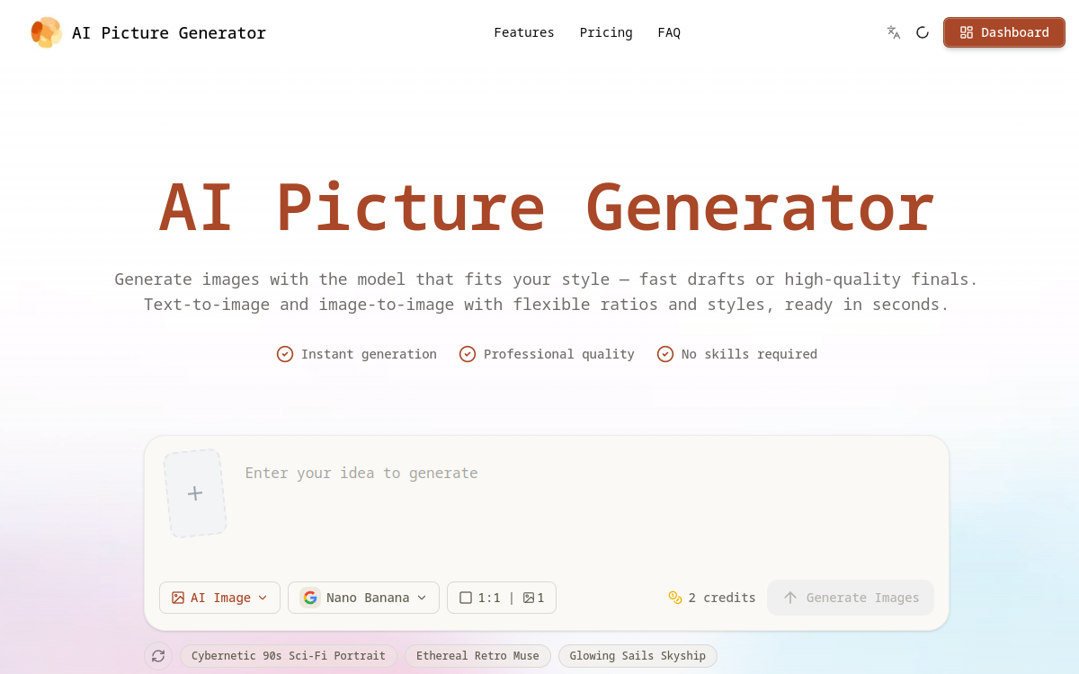 Capture d'écran de AI Picture Generator