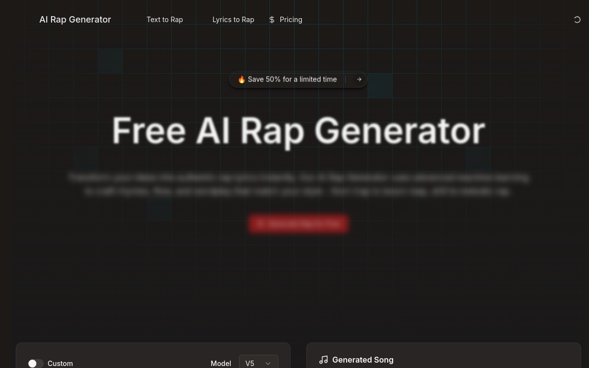 Capture d'écran de AI Rap Generator