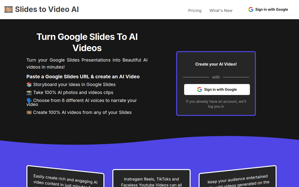 Capture d'écran de SlidesToVideos