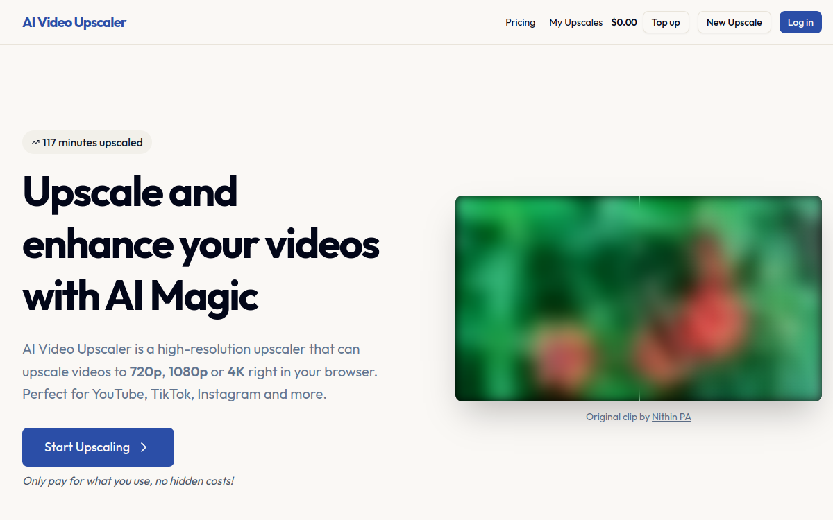 Capture d'écran de AI Video Upscaler