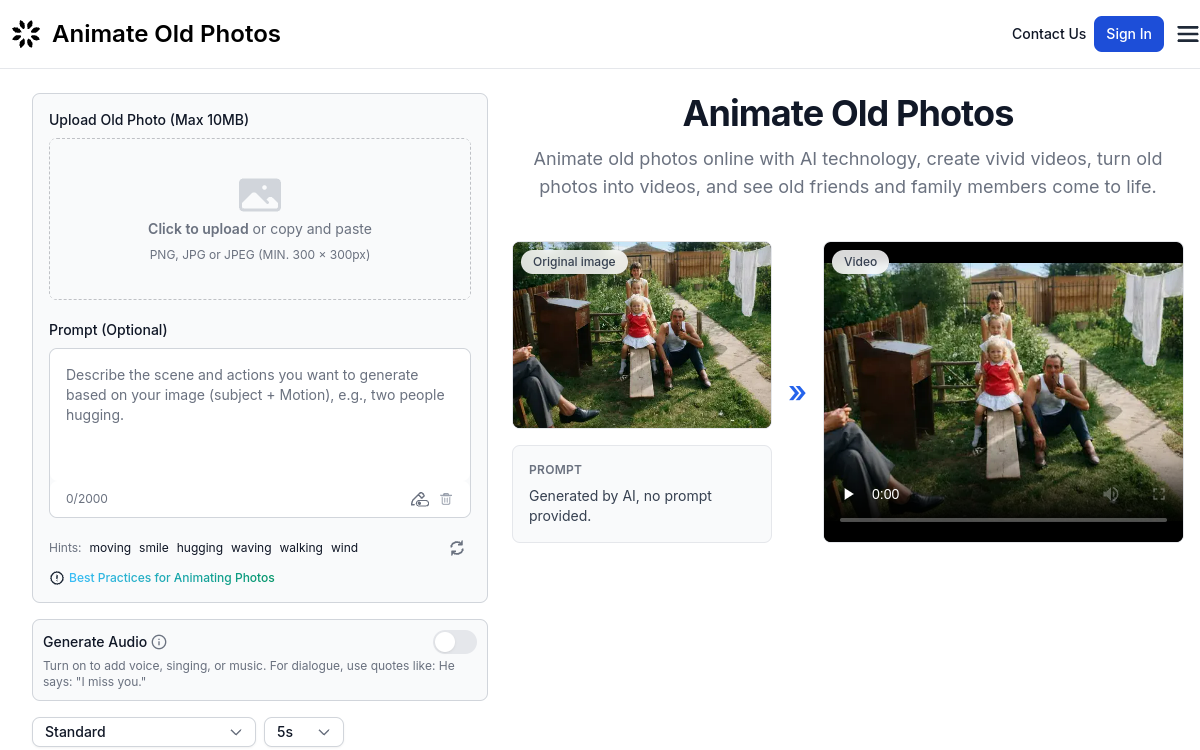 Capture d'écran de Animate Old Photos