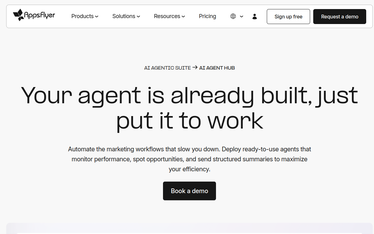Capture d'écran de AppsFlyer AI Agents Hub