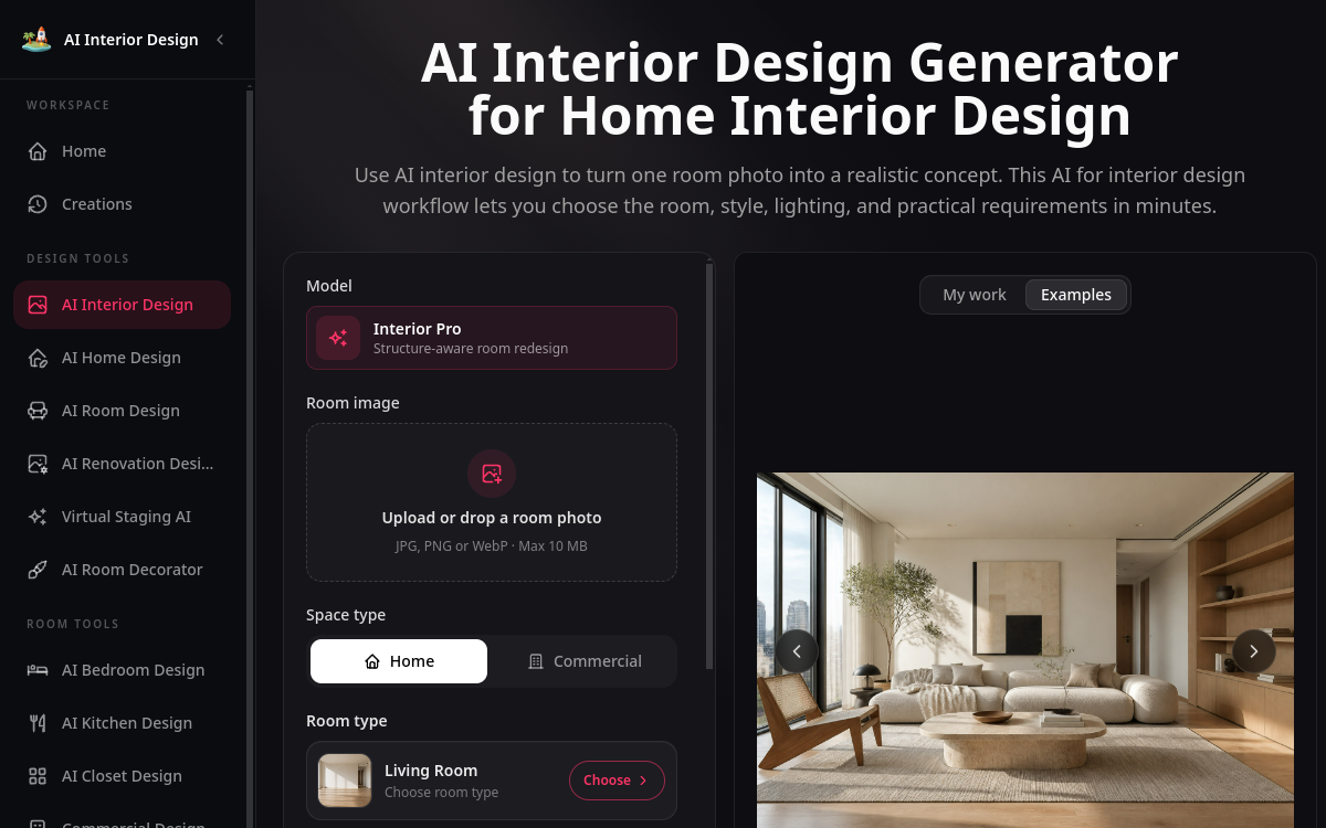 Capture d'écran de AI Interior Design